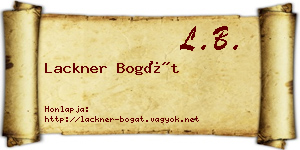 Lackner Bogát névjegykártya
